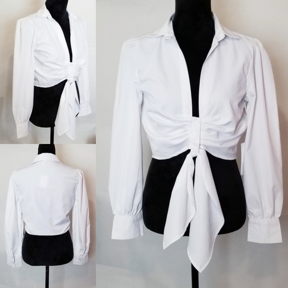 Tie Front Crop Top - Picture 3 of 6